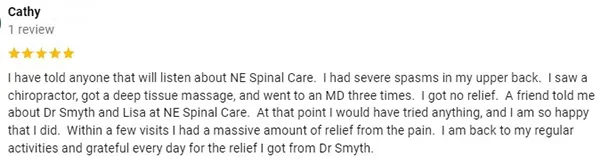 Chiropractic Norwood MA Cathy Hansen testimonial