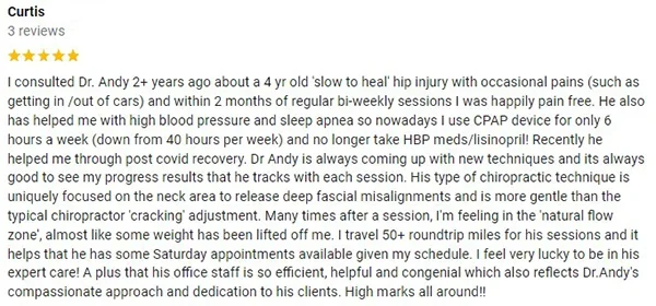 Chiropractic Norwood MA Curtis Barnes testimonial