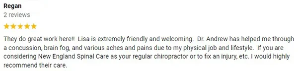 Chiropractic Norwood MA Regan Sebolt testimonial